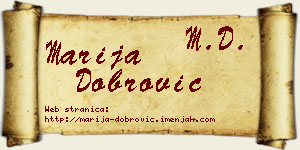 Marija Dobrović vizit kartica